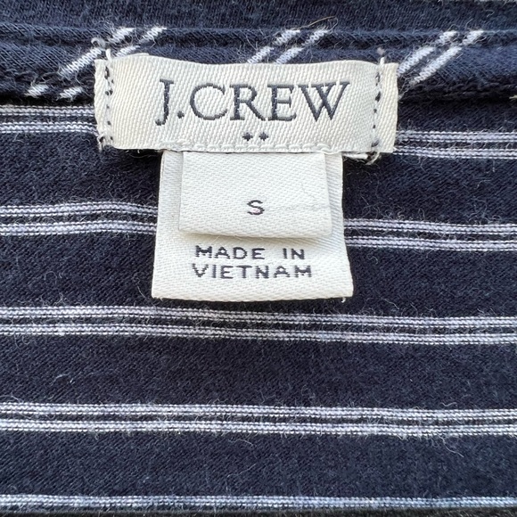 J. Crew Navy & White Striped Tie Sleeve Tee (small) - Picture 4 of 6